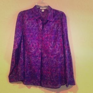 Purple patterned button down too