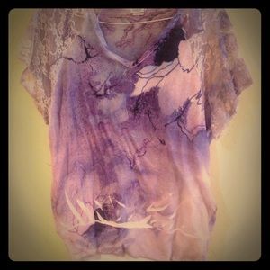 Purple patterned blouse