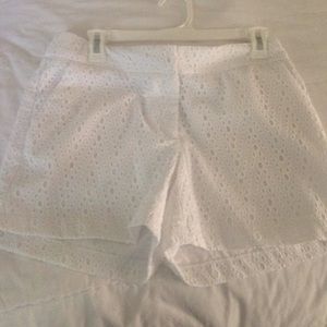 White crochet shorts