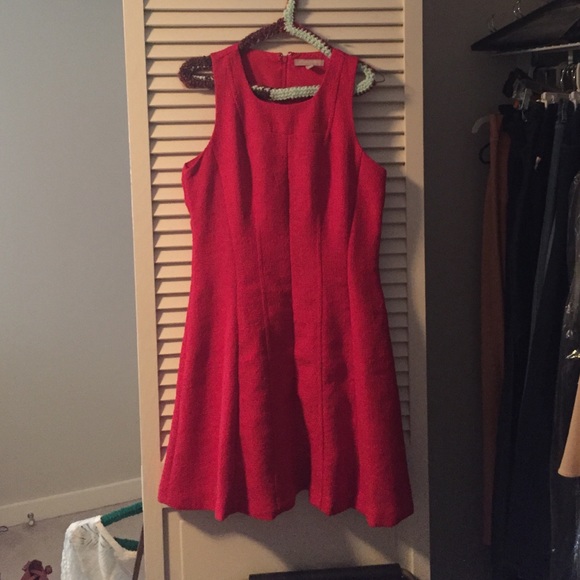 Gorgeous red tweed banana republic dress