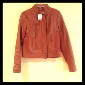 Brown feaux leather jacket