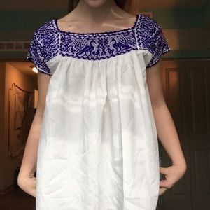 coachella hand embroidered peasant top