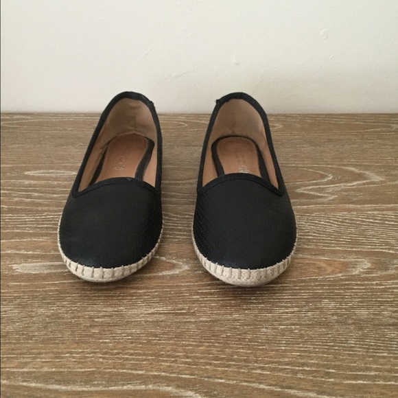 Black Leather Slide ons