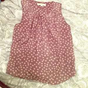 Bow neck polka dot top