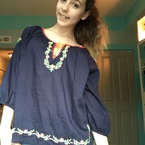 long sleeve peasant top