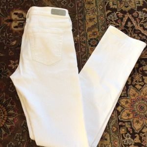 AG white straight leg jeans