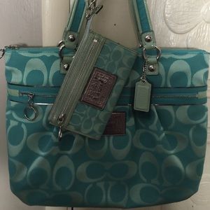 Coach Spearmint Glam Tote set