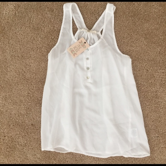 Pink Rose white chiffon halter top xs