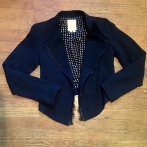 Anthropologie "Elevenses" black tuxedo jacket