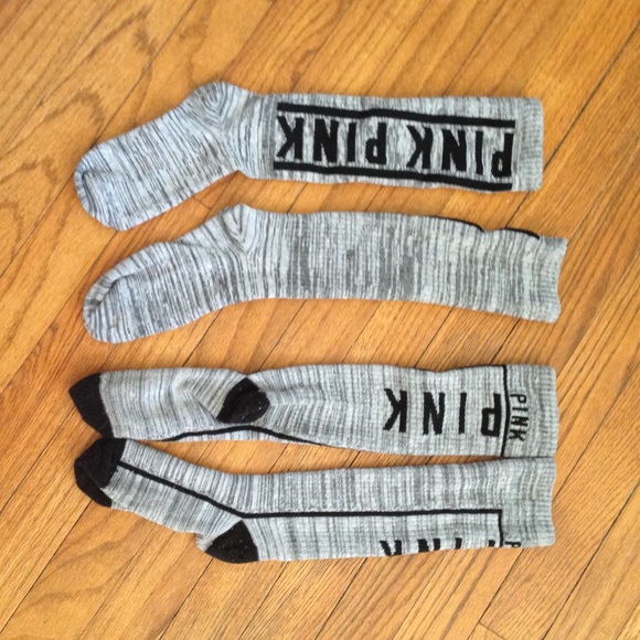 Three pairs of PINK cozy socks