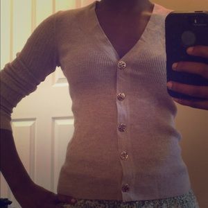 Tory Burch: Beige merino wool cardigan