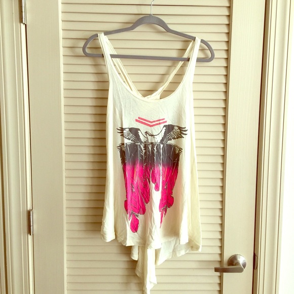 Wildfox Feather Sleeveless Tunic Top