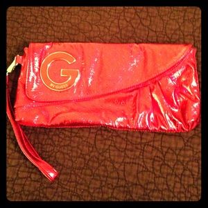 Guess Metallic Red Clutch