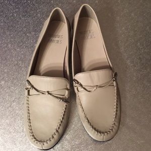 Mootsie Tootsies Cream Leather Flat Shoes