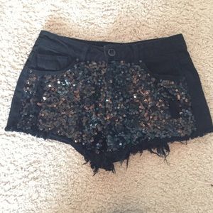 Forever 21 black jean shorts