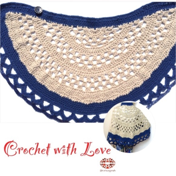 ⭐2xHP⭐️HANDMADE CROCHET KNIT SHAWL - Picture 4 of 4