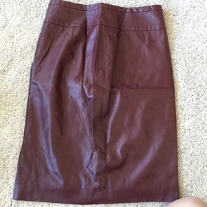 Pleather maroon leather skirt