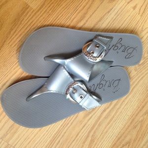 Silver flip flops
