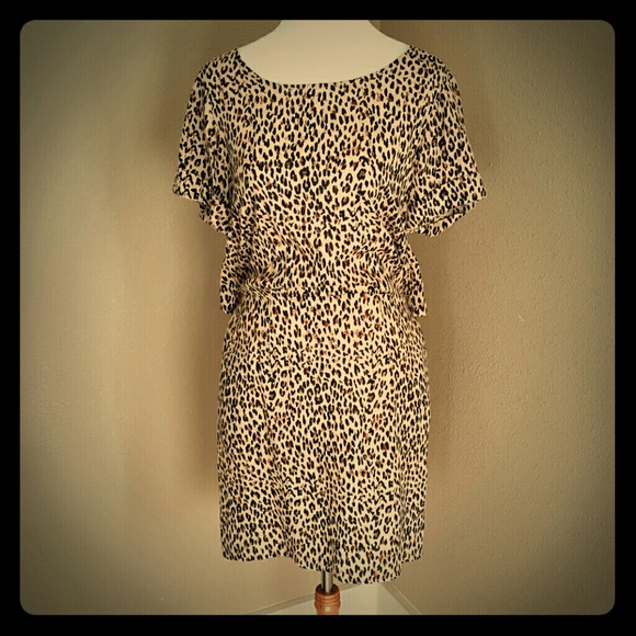 Animal Print Dress w/ Back Waist Opening