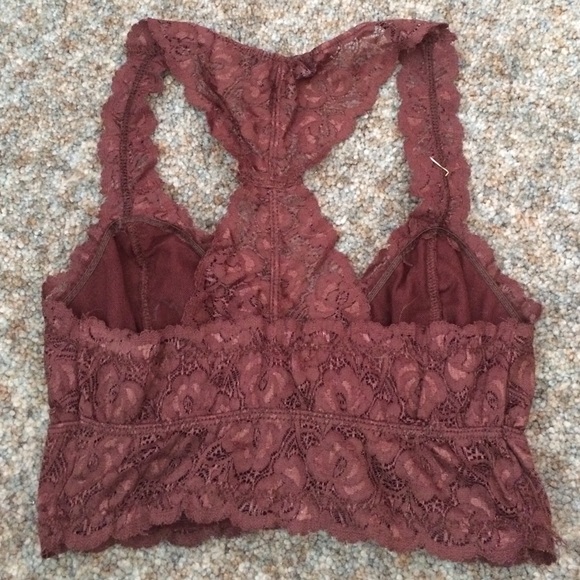 💥SOLD💥 NWOT Brown/burgundy lace bralette - Picture 2 of 3