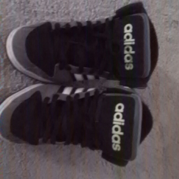 High top adidas green gray white and black