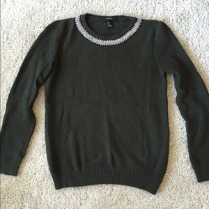 Forever 21 bejeweled neck sweater