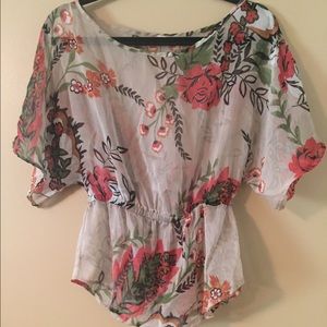 Tan floral top