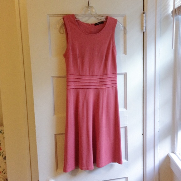Sweet pink knit fit and flare dress
