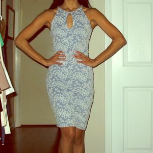White-blue boho midi Dress size XS
