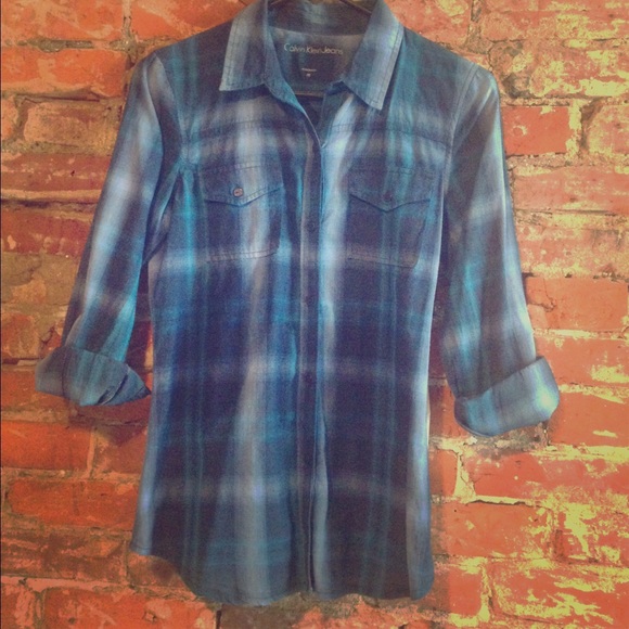 New Calvin Klein Button Down with Tie-Up Back