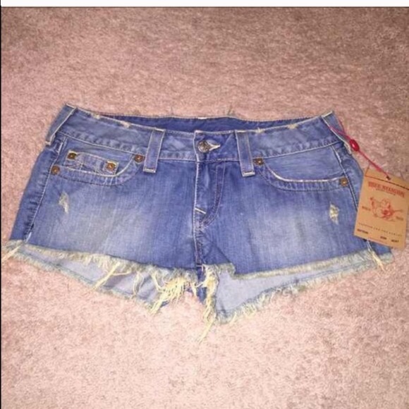 True religion denim shorts