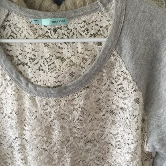 Gray lace sweatshirt by Maurice's!🎈 - Picture 2 of 3