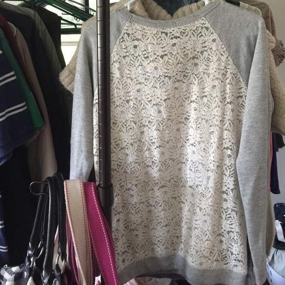 Gray lace sweatshirt by Maurice's!🎈 - Picture 3 of 3