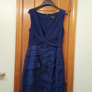 Royal blue semi-formal sleeveless dress