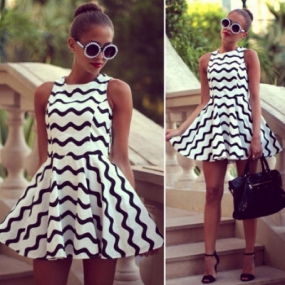 Black and White Striped dress