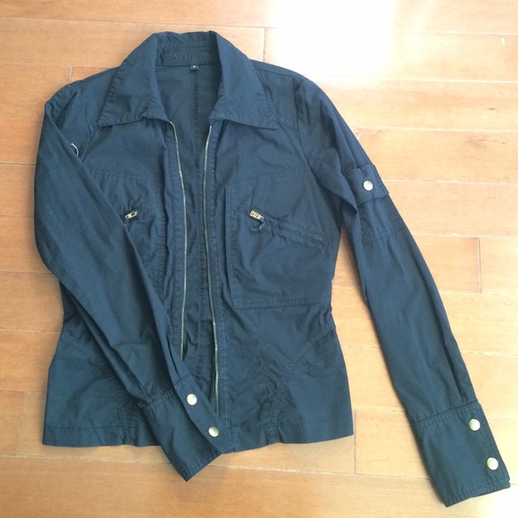 Black Zip-Up Shirt