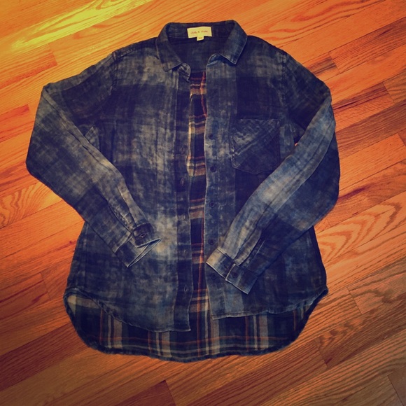 Anthropologie Cloth& Stone faded blue button up