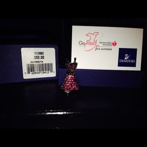 Authentic Swarovski red crystal dress pin
