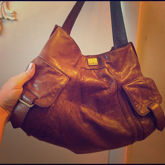 Beautiful cognac colored real leather Kooba purse
