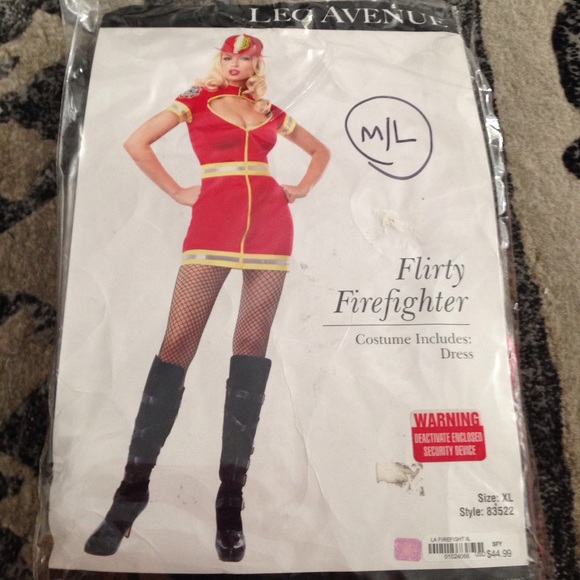 Flirty firefighter leg avenue costume NWT