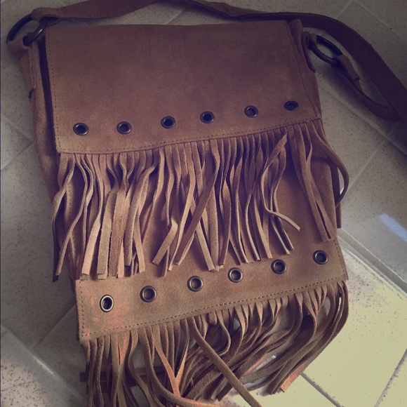 Leather Fringe Crossbody Bag