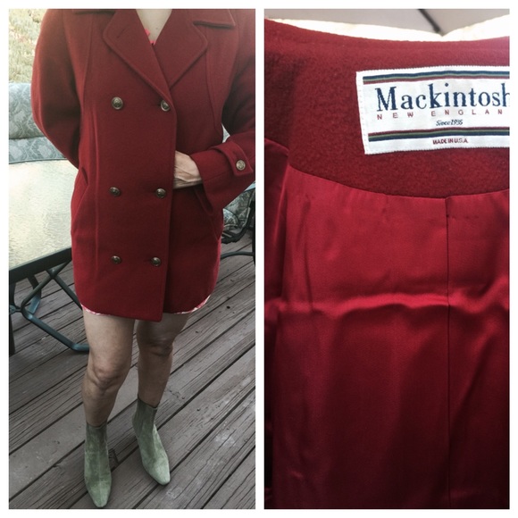 Red peacoat coat