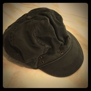 Dark gray newsboy cap