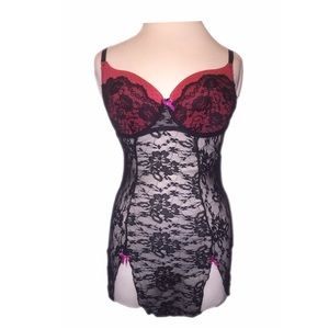 2PC LINGERIE LACE DRESS,G-STRING SET PLUS SIZE 3X