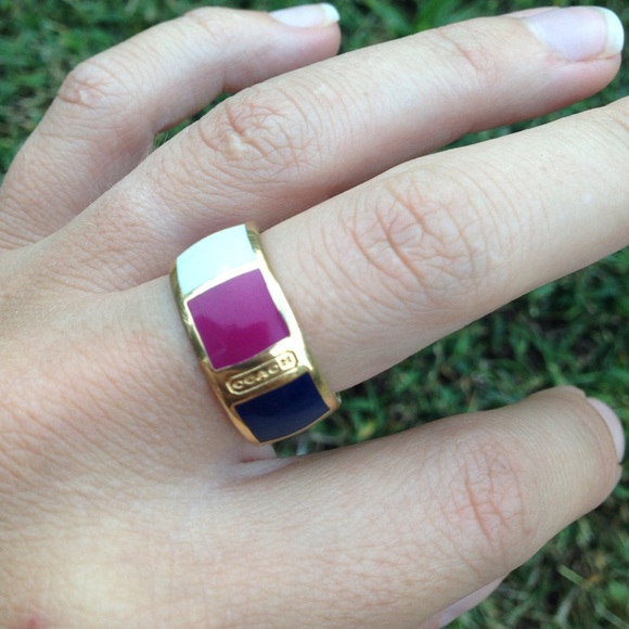 Multicolored COACH ring