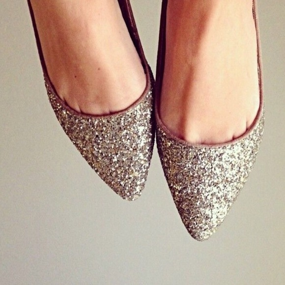 💔SOLD💔 Silver Glitter Flats