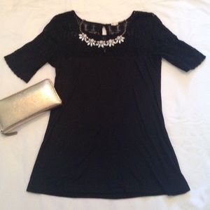 J. Crew | Illusion Neckline 3/4 Sleeve T Shirt