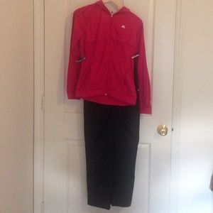 pink Adidas knit suit