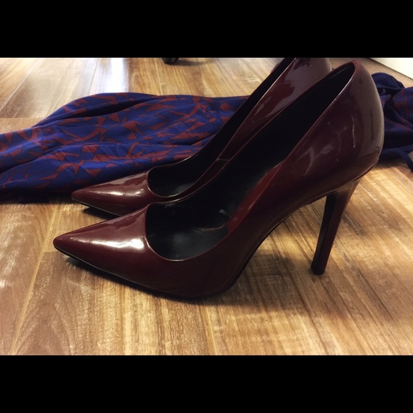 Zara Burgundy Patent High Heel 4.5in