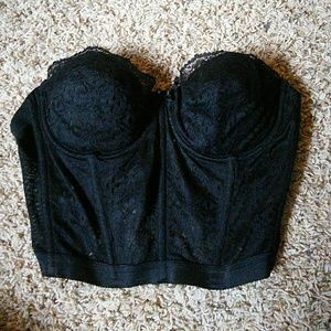 Sexy black lace corset bra